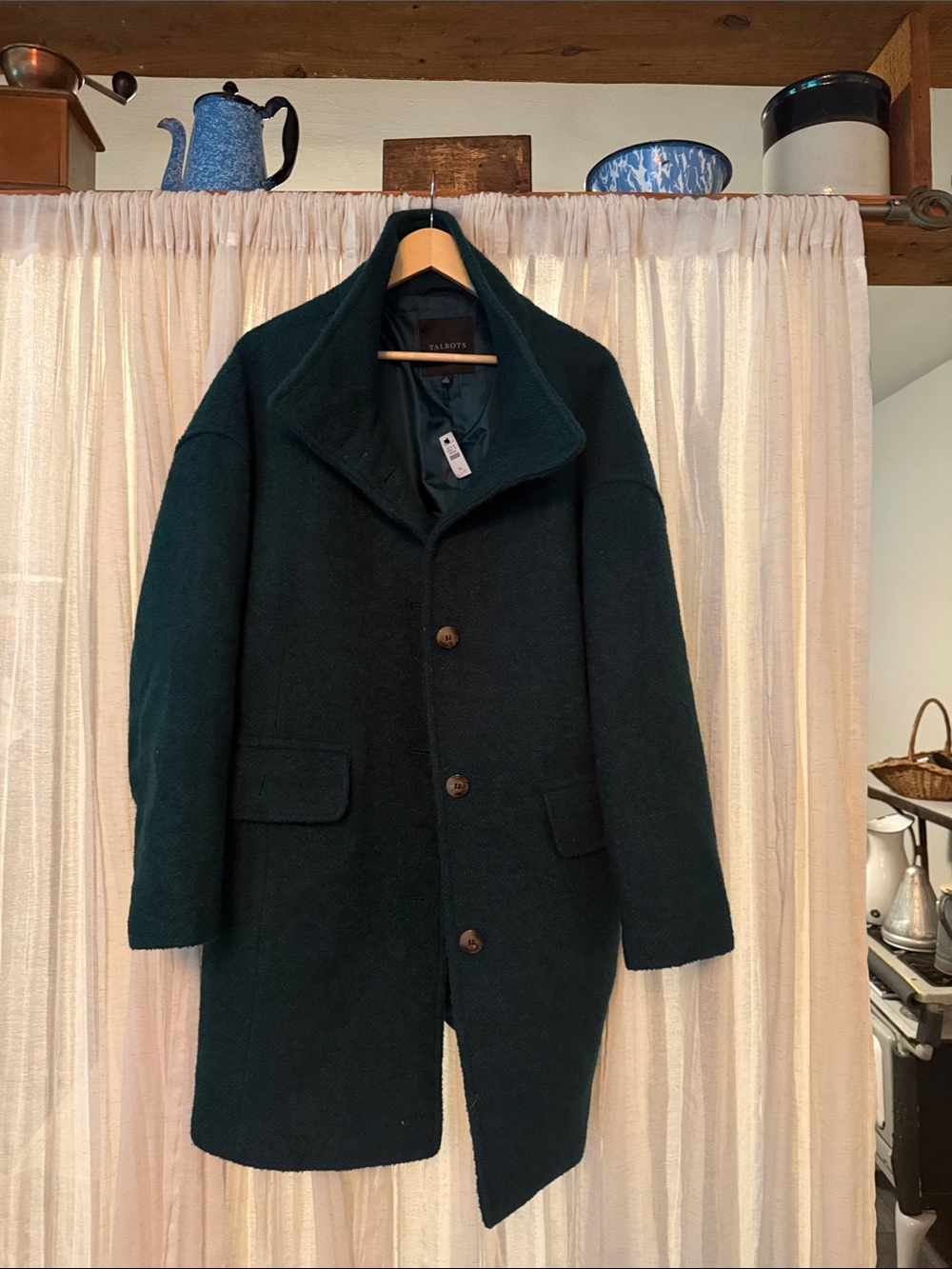Talbots Deep Teal Wool Pea Coat